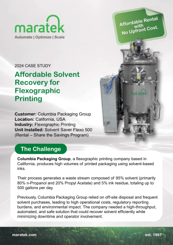 Solvent Saver FLEXO Advanced Solvent Recycling - Flexographic Printing