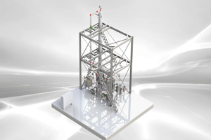 Fractional distillation column 3D render